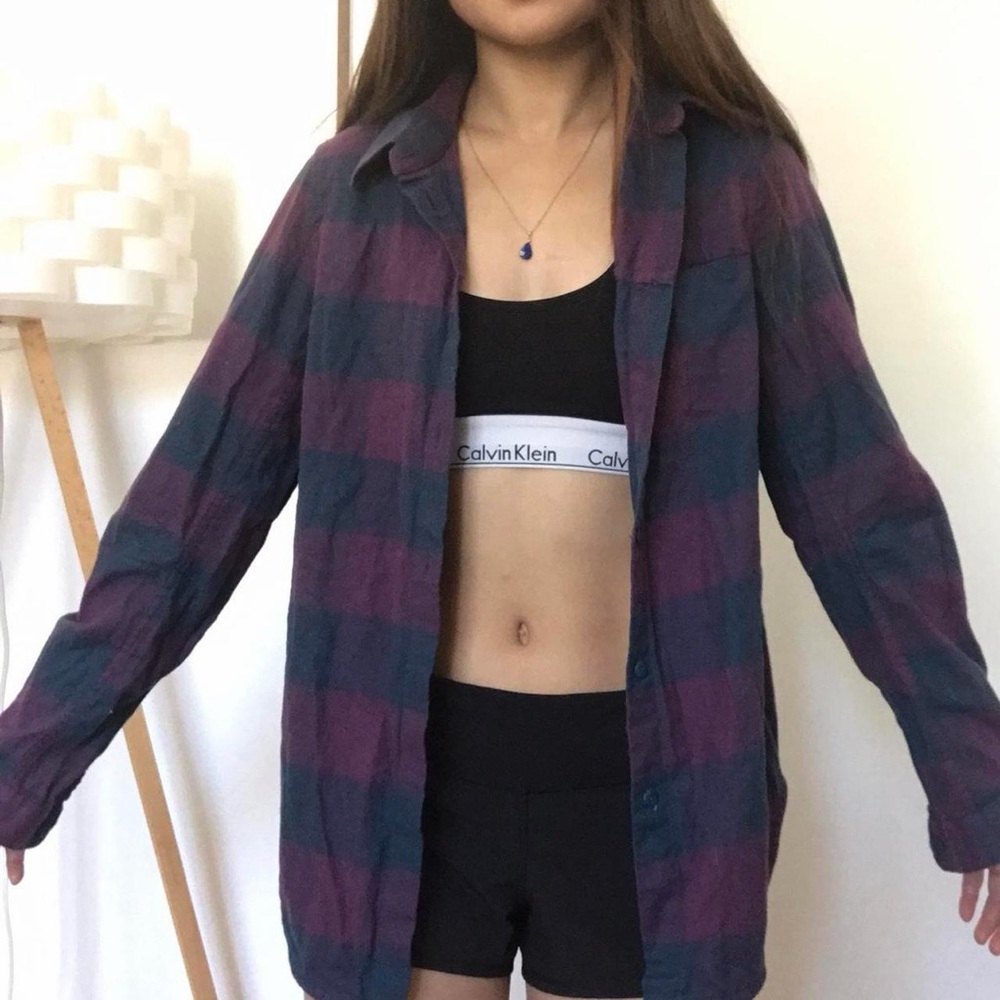 lululemon athletica Plaid Button-Down Shirt - Purple and Blue